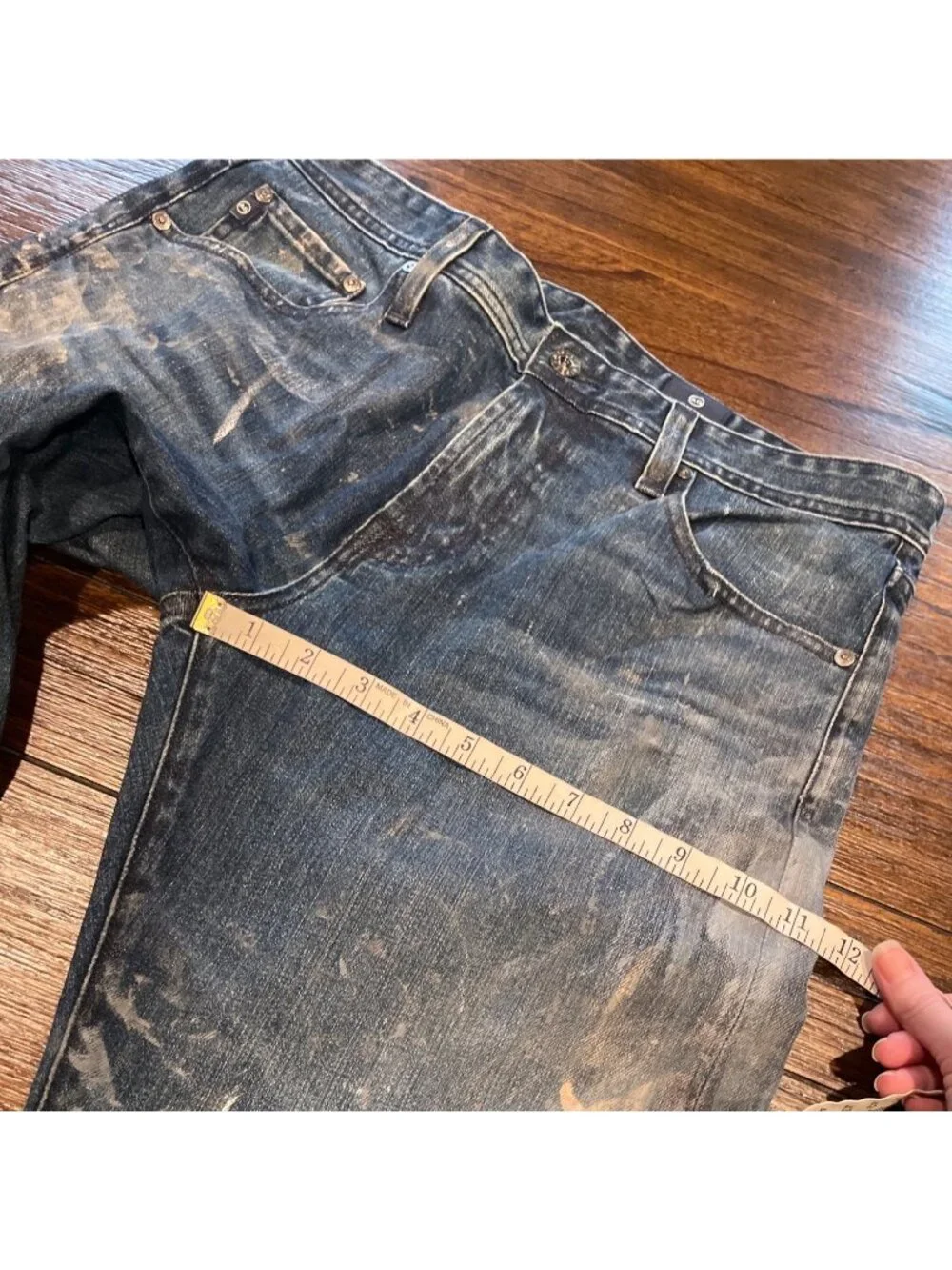AG Owens Athletic Jean Mens 32x33 Paint Splatter Festival Grunge Distressed